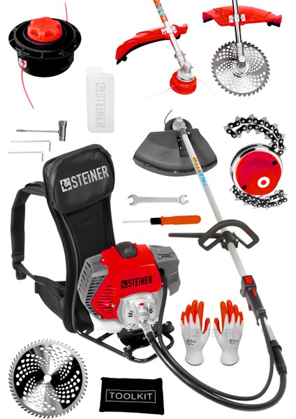 Alman 16 Hp Tam Profesyonel Sırt Tipi Benzinli Tırpan Ot Çalı Çim Biçme Makinesi + Canavar Başlık fiyatları