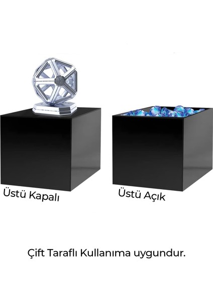 Trend Pleksi Siyah Kapaksız Çok Amaçlı Saklama Kutusu (15CM x 10CM x 10CM)