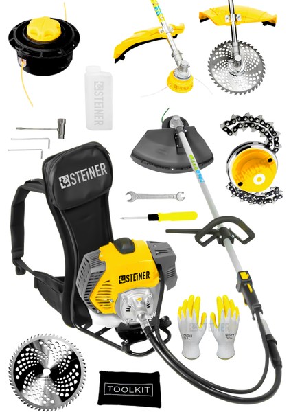 Alman 16 Hp Tam Profesyonel Sırt Tipi Benzinli Tırpan Ot Çalı Çim Biçme Makinesi + Canavar Başlık fiyatları
