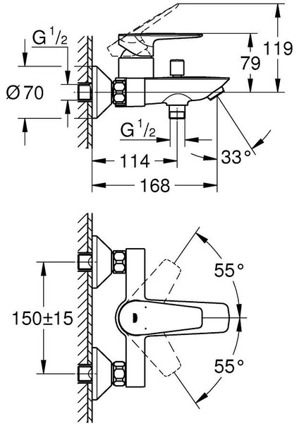 23605001 Bauedge Tek Kumandalı Banyo Bataryası