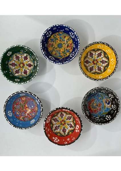 Gökkuşağı Kase Sosluk Çerezlik Kahvaltılık Ev Sofra Mutfak Kase Seramik 0-99CC Sunumluk Mix 2'li fırsatları
