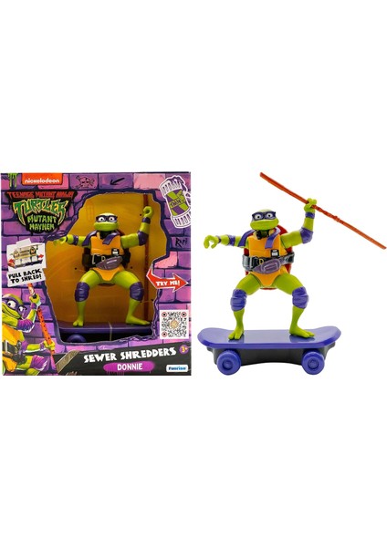 Tmnt Ninja Kaplumbağalar Çek Bırak Kaykay Figür Donnie