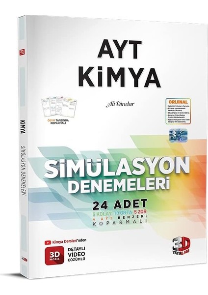 3D Ayt Kimya 24 Simülasyon Deneme Sınavı