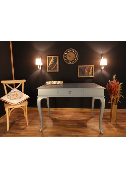 Mobilya 100X60 cm Çekmeceli Masif Lake Ceviz Çalışma Masası