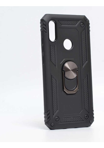 Huawei Y6S 2019 Uyumlu Kılıf Soldier Korumalı Yüzüklü ve Mıknatıslı Tpu Gövde Kılıf