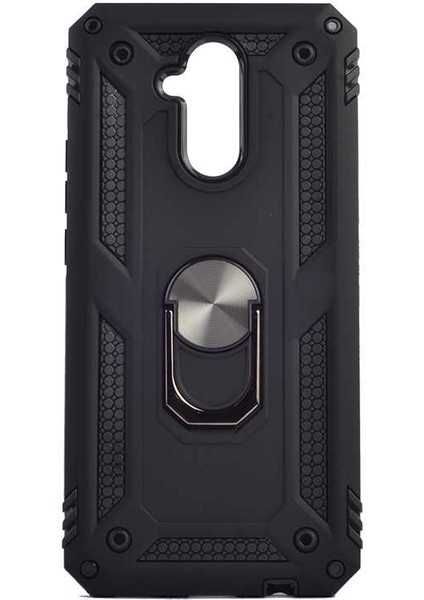 Huawei Mate 20 Lite Uyumlu Kılıf Soldier Korumalı Yüzüklü ve Mıknatıslı Tpu Gövde Kılıf