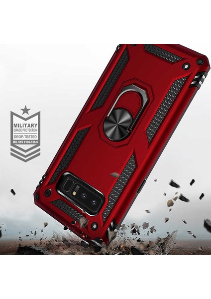 Samsung Galaxy Note 8 Uyumlu Kılıf Soldier Korumalı Yüzüklü ve Mıknatıslı Tpu Gövde Kılıf modelleri