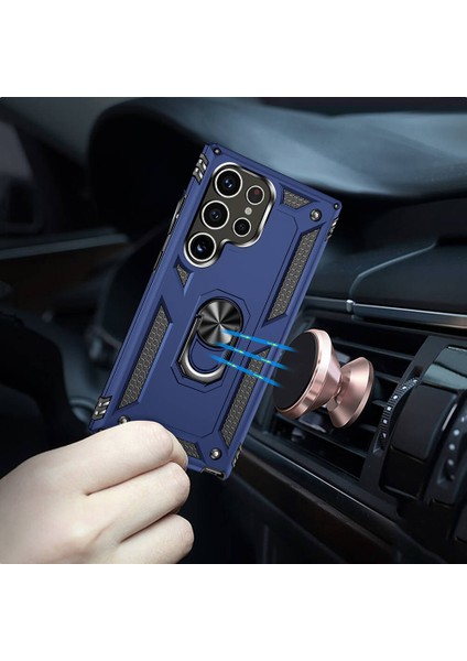 Samsung Galaxy S24 Ultra Uyumlu Kılıf Soldier Korumalı Yüzüklü ve Mıknatıslı Tpu Gövde Kılıf fiyatları