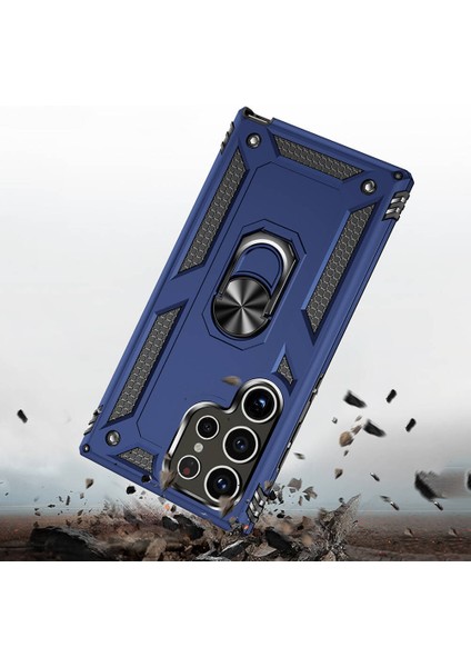 Samsung Galaxy S24 Ultra Uyumlu Kılıf Soldier Korumalı Yüzüklü ve Mıknatıslı Tpu Gövde Kılıf indirimleri