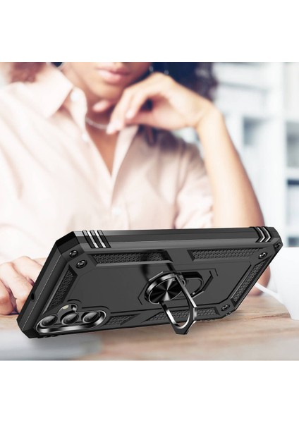 Samsung Galaxy A25 Uyumlu Kılıf Soldier Korumalı Yüzüklü ve Mıknatıslı Tpu Gövde Kılıf fırsatları