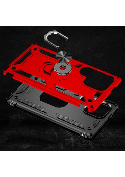 Samsung Galaxy S24 Ultra Uyumlu Kılıf Soldier Korumalı Yüzüklü ve Mıknatıslı Tpu Gövde Kılıf fırsatları