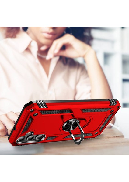 Samsung Galaxy A25 Uyumlu Kılıf Soldier Korumalı Yüzüklü ve Mıknatıslı Tpu Gövde Kılıf fırsatları