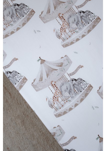 Atlıkarıncalı Bebek Lastikli Çarşaf Seti (80X160+15) - Carousel fırsatları