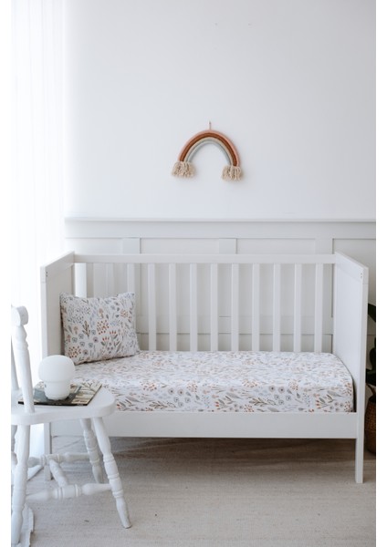 Minimal Çiçekli Bebek Lastikli Çarşaf Seti (80X140+15) - Woodland Floral