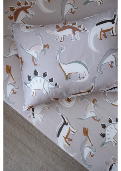 Dinozorlu Organik Bebek Lastikli Çarşaf Seti (80X180+20) - Dinosaurs