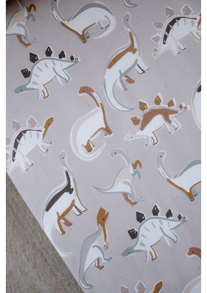 Dinozorlu Organik Bebek Lastikli Çarşaf Seti (80X180+20) - Dinosaurs