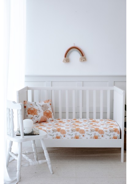 Büyük Çiçekli Bebek Lastikli Çarşaf Seti (55X95+15) - Flower Party