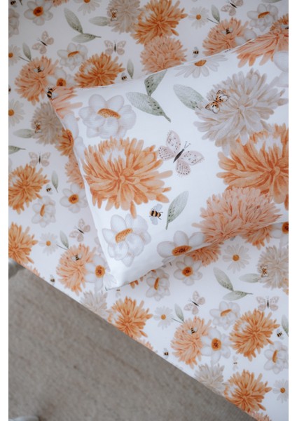 Büyük Çiçekli Bebek Lastikli Çarşaf Seti (55X95+15) - Flower Party fiyatları