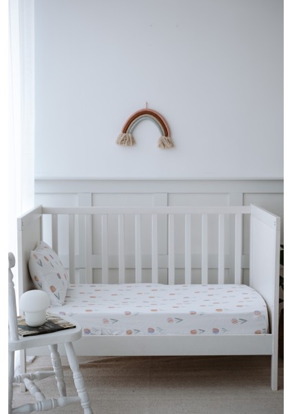 Renkli Laleli Bebek Lastikli Çarşaf Seti (55X95+15) - Spring Tulip