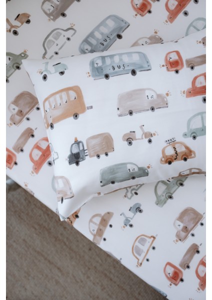 Renkli Araçlı Bebek Lastikli Çarşaf Seti (80X160+15) - Vehicle Attack fiyatları