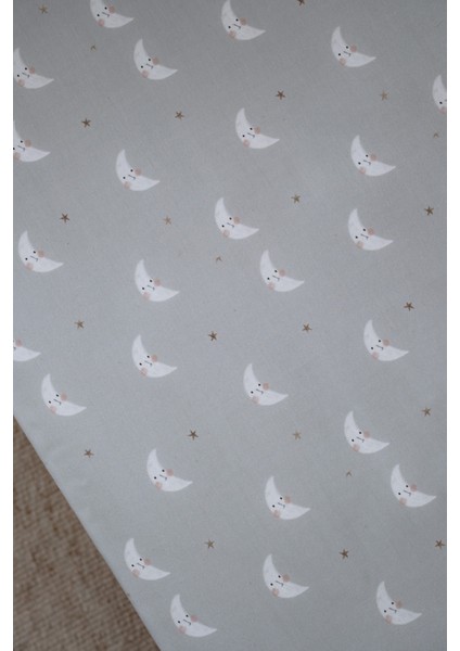 Minik Aylı Bebek Lastikli Çarşaf Seti (70X110+15) - Mini Moons modelleri
