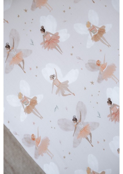 Balerin Periler Bebek Lastikli Çarşaf Seti (60X120+15) - Fairy Garden modelleri