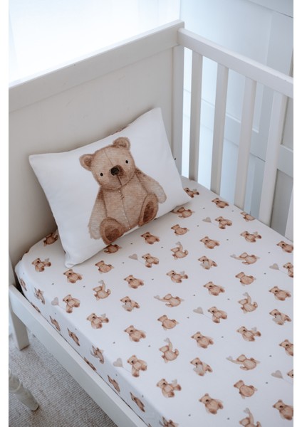 Pofuduk Ayılı Bebek Lastikli Çarşaf Seti (70X110+15) - Fluffy Bear fiyatları