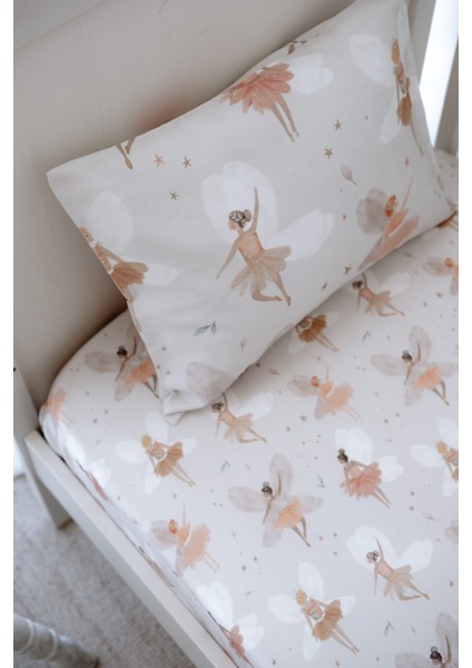 Balerin Periler Bebek Lastikli Çarşaf Seti (55X95+15) - Fairy Garden