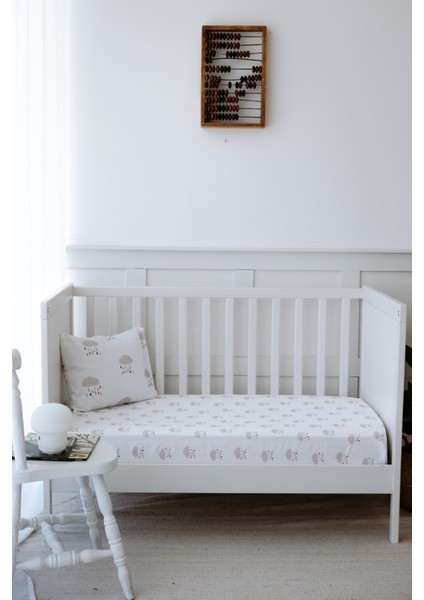 Yağmur Bulutlu Bebek Lastikli Çarşaf Seti (60X120+15) - Rain Clouds