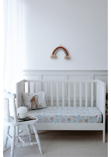 Tavşanlı Bebek Lastikli Çarşaf Seti (80X160+15) - Rabbit Garden