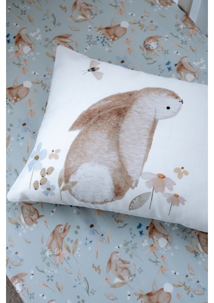 Tavşanlı Bebek Lastikli Çarşaf Seti (80X160+15) - Rabbit Garden modelleri