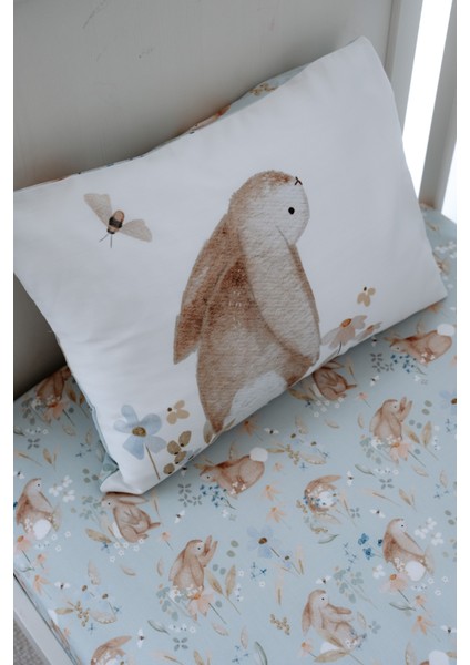 Tavşanlı Bebek Lastikli Çarşaf Seti (70X110+15) - Rabbit Garden fiyatları