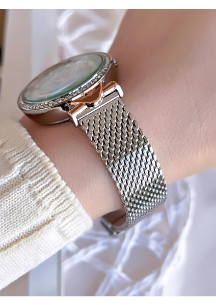 Hasır Kordonlu Gümüş/rose Kararmaz Renk Atmaz 3 Atm Özel Tasarım Kadın Kol Saati BF2665CWT-E modelleri