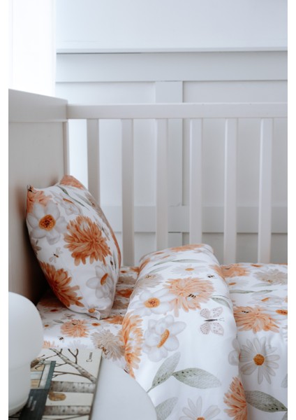 Büyük Çiçekli Bebek Nevresim Takımı (100X150) - Flower Party fiyatları