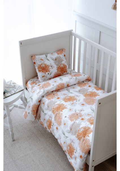 Büyük Çiçekli Bebek Nevresim Takımı (100X150) - Flower Party modelleri