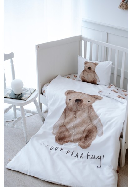 Pofuduk Ayılı Bebek Nevresim Takımı (100X150) - Fluffy Bear fiyatları