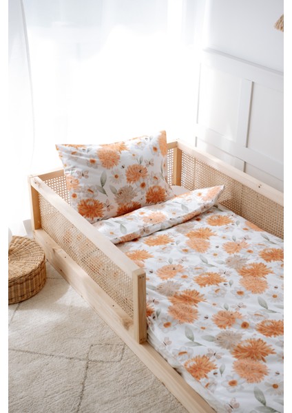 Büyük Çiçekli Montessori Nevresim Takımı (100X200) - Flower Party