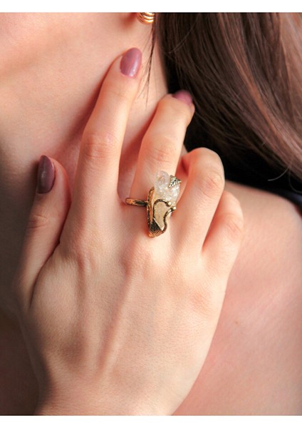 Doğal Taş Sitrin Dev Boy Doğal Taşlı Antik Ayarlanabilir Yüzük Para Taşı Dtdbs