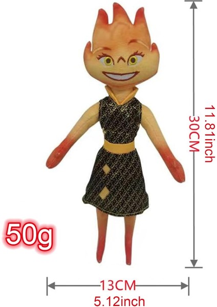 Elemental Peluş Ember Plushies Doldurulmuş Oyuncak 12 Inç Yumuşak Doldurulmuş Şekil Bebek Çocuklar ve Yetişkinler Için (Ember, Onesize) (Yurt Dışından)