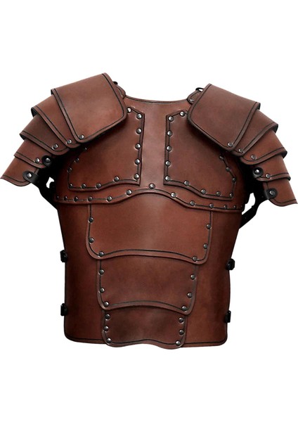 Omuz Koruyuculu Göğüs Kostümü Steampunk Şövalye Pu Retro Parti Kostümü (Yurt Dışından)