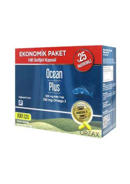 Ocean Balık Yağı Plus 1.200 Mg 100 Softjel ( 1 Adet )