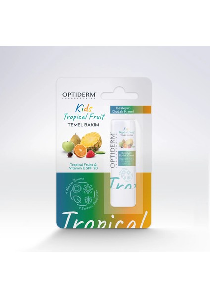 Lip Stick Kids Tropical Meyve & E Vitamini SPF20+ ( 1 Adet )