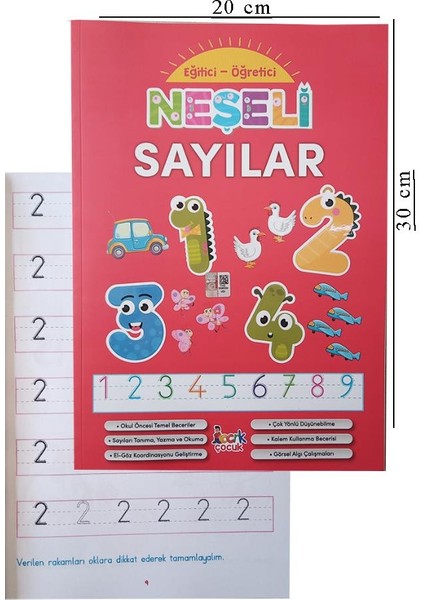 Neşeli Sayılar Eğitici ve Öğretici 1 Adet Okul Öncesi Sayıları Öğrenme Kitabı