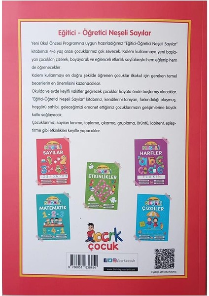 Neşeli Sayılar Eğitici ve Öğretici 1 Adet Okul Öncesi Sayıları Öğrenme Kitabı indirimleri