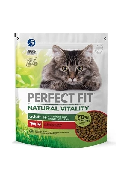 Perfect Fit Natural Vitality Tavuklu ve Sığır Etli Yetişkin Kedi Maması 1 kg