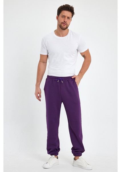 Mor Erkek Eşofman Altı, Lastik Paça Lastik Bel 3 Iplik modelleri