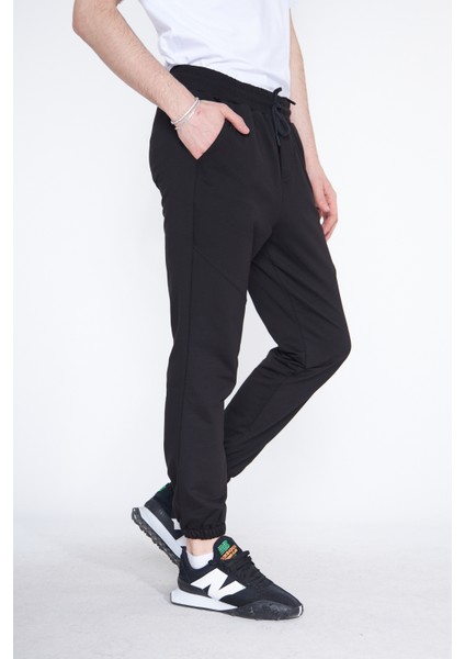 Siyah Erkek Eşofman Altı, Lastik Paça Lastik Bel 3 Iplik fırsatları