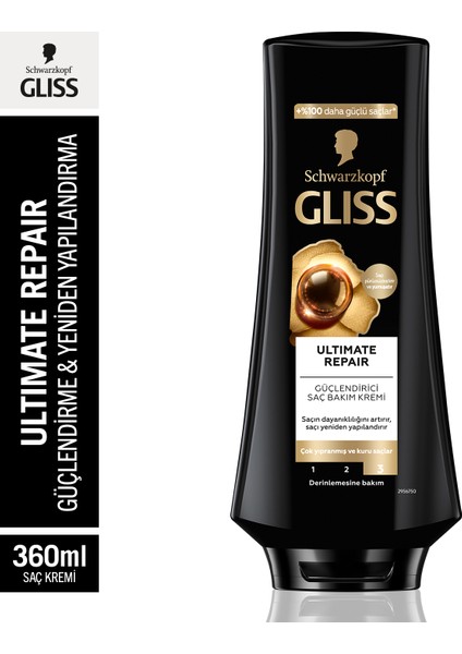 Schwarzkopf Gliss Ultimate Repair Güçlendirici & Yapılandırıcı Saç Bakım Kremi 360 Ml