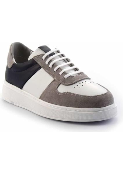 Gri Lacivert Süet Deri Erkek Sneaker E01440056802