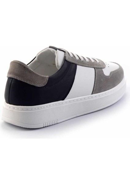 Gri Lacivert Süet Deri Erkek Sneaker E01440056802